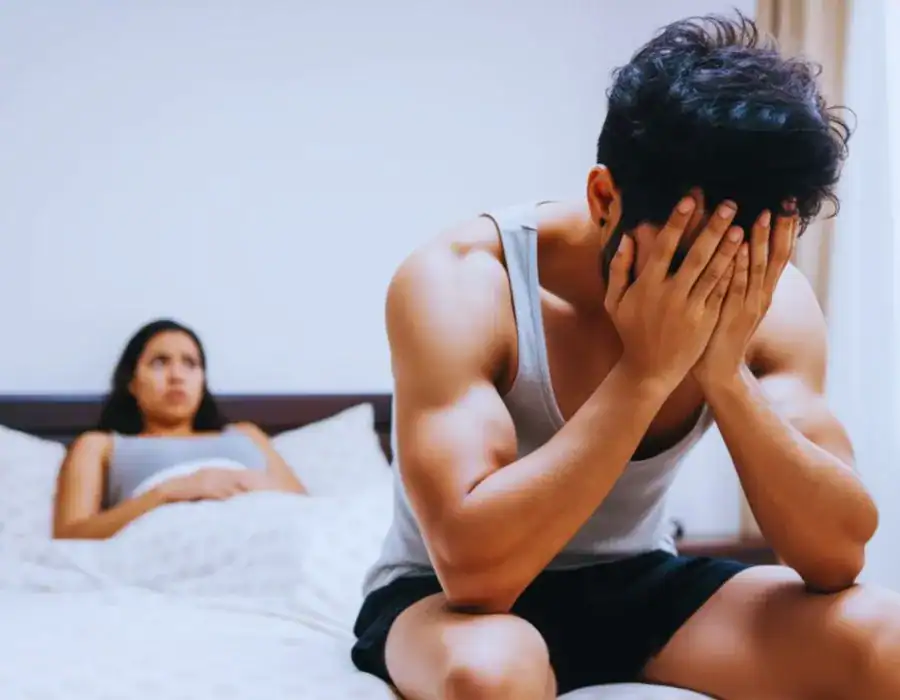 Image of upset man in need of erectile dysfunction treatment Woodford